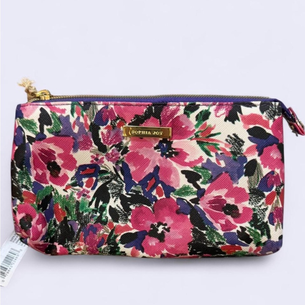 Floral Cosmetic Bag - Pink and Purple